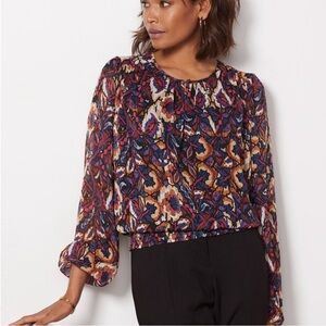 NWT Evereve Stella Abstract Blouse Sz L